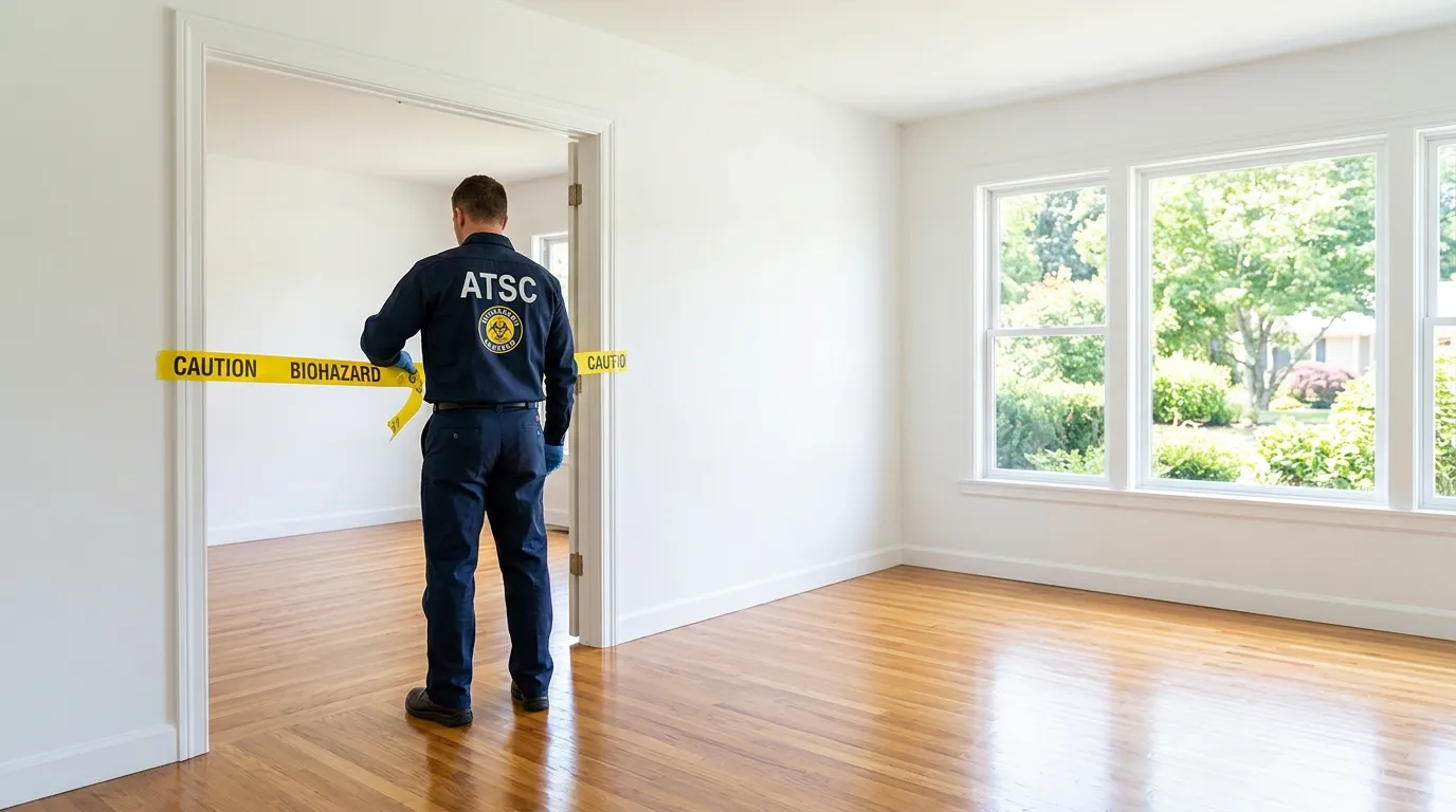 Certified biohazard cleanup crew performing Crime Scene Cleanup in Rosedale